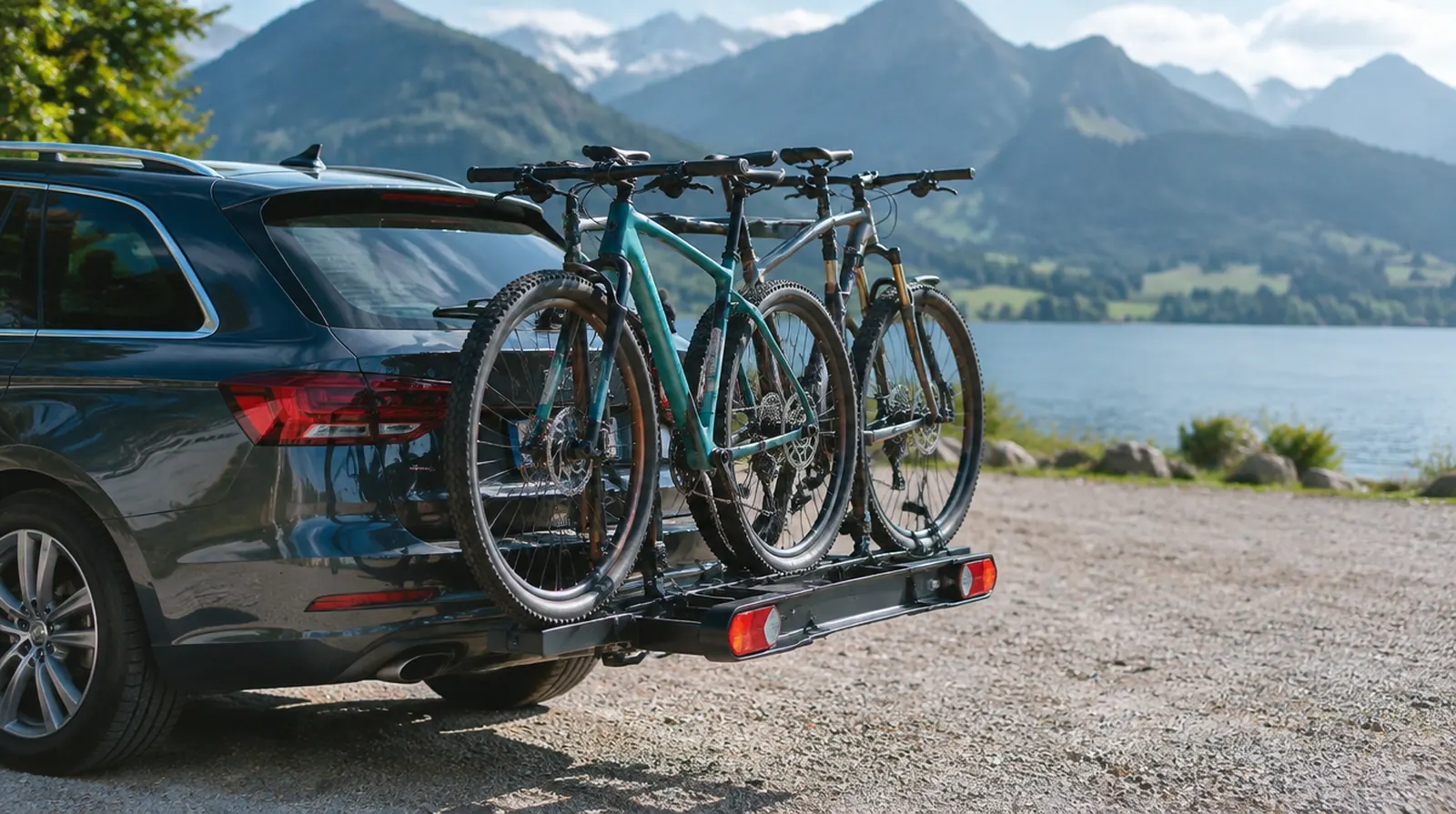 ¿Está asegurada la bicicleta en el portabicicletas del coche?