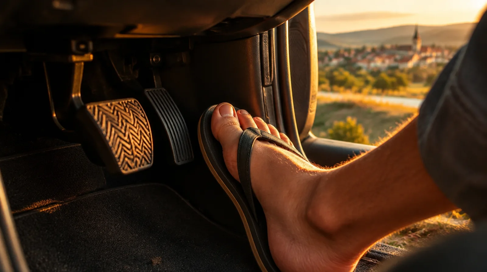 ¿Puedo conducir descalzo o con chanclas sin perder la cobertura del seguro?