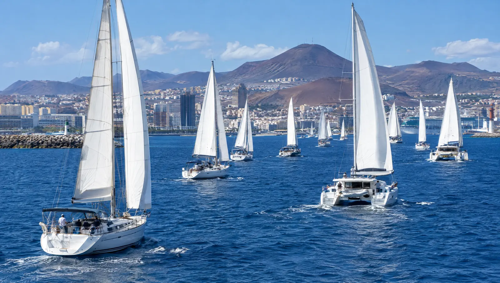 Veleros de crucero y catamaranes salen de Las Palmas para cruzar el Atlántico