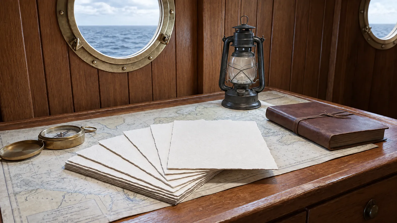 Un montón de tarjetas idénticas en abanico sobre una mesa de cartas