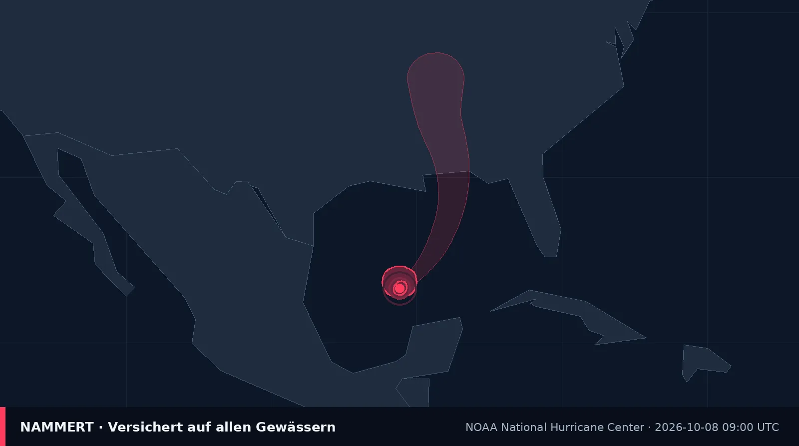 Mapa con la posición y el campo de viento de Huracán Isaias