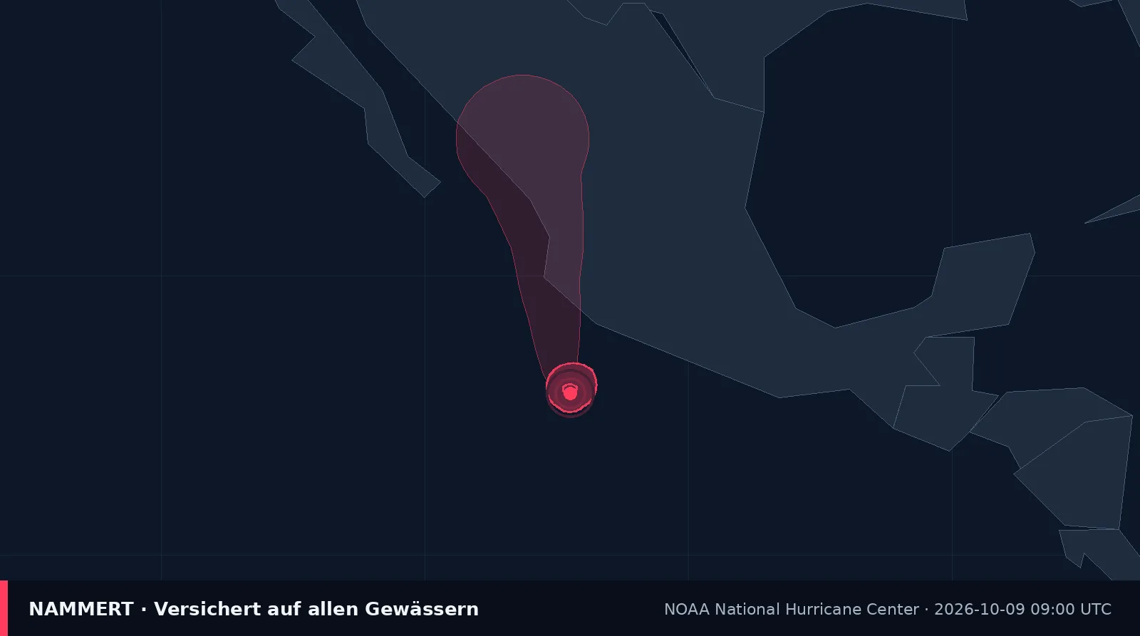 Mapa con la posición y el campo de viento de Huracán Simon