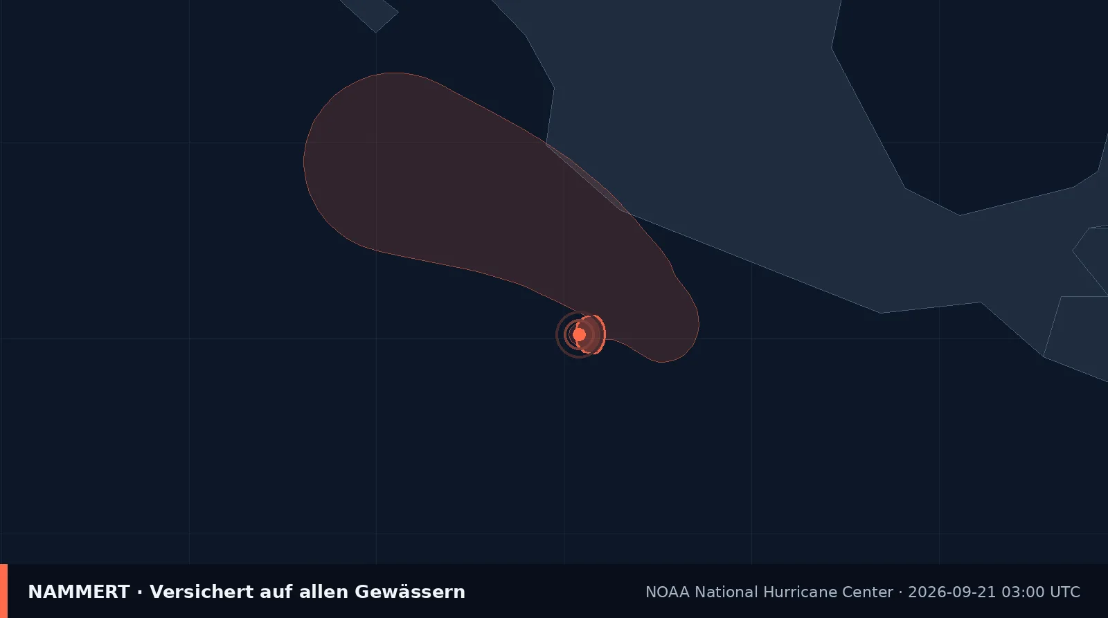 Mapa con la posición y el campo de viento de Tormenta tropical Polo
