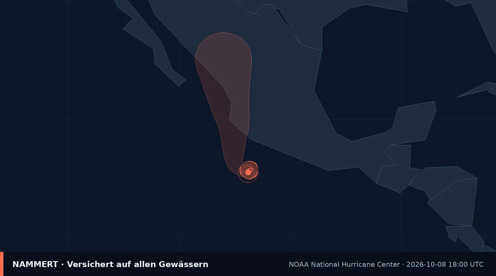 Mapa con la posición y el campo de viento de Tormenta tropical Simon