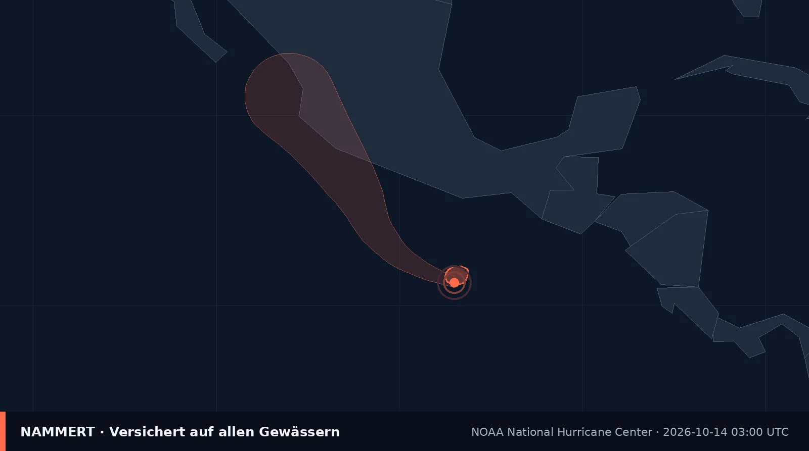 Mapa con la posición y el campo de viento de Tormenta tropical Trudy